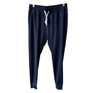 Zyia Active Jogger Pants Navy Blue Drawstring Pockets Tapered Athleisure Medium